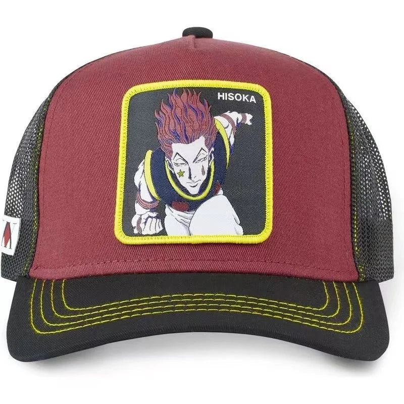 Șapcă de baseball Hunter X Hunter Cap de vară, tip snapback, pentru bărbați, cu broderie, în stil hip-hop, cu vizieră de soare, șapcă de camionagiu ajustabilă, din plasă