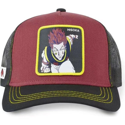 Șapcă de baseball Hunter X Hunter Cap de vară, tip snapback, pentru bărbați, cu broderie, în stil hip-hop, cu vizieră de soare, șapcă de camionagiu ajustabilă, din plasă