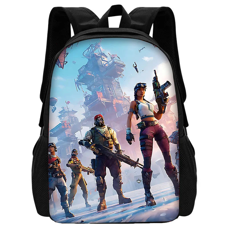 Hot Game Child School Backpack with Lunch Bags ,Design-F-FortniteS Pencil Bags ,School Bags for Boys Girls Best Gift