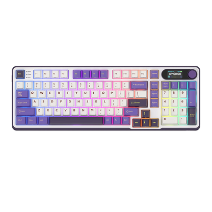 RK S98 ROYAL KLUDGE Top Mount Mechanical Keyboard TFT Screen Knob 96% RGB Backlit Tri-mode Wireless Gaming Keyboard PBT Keycaps