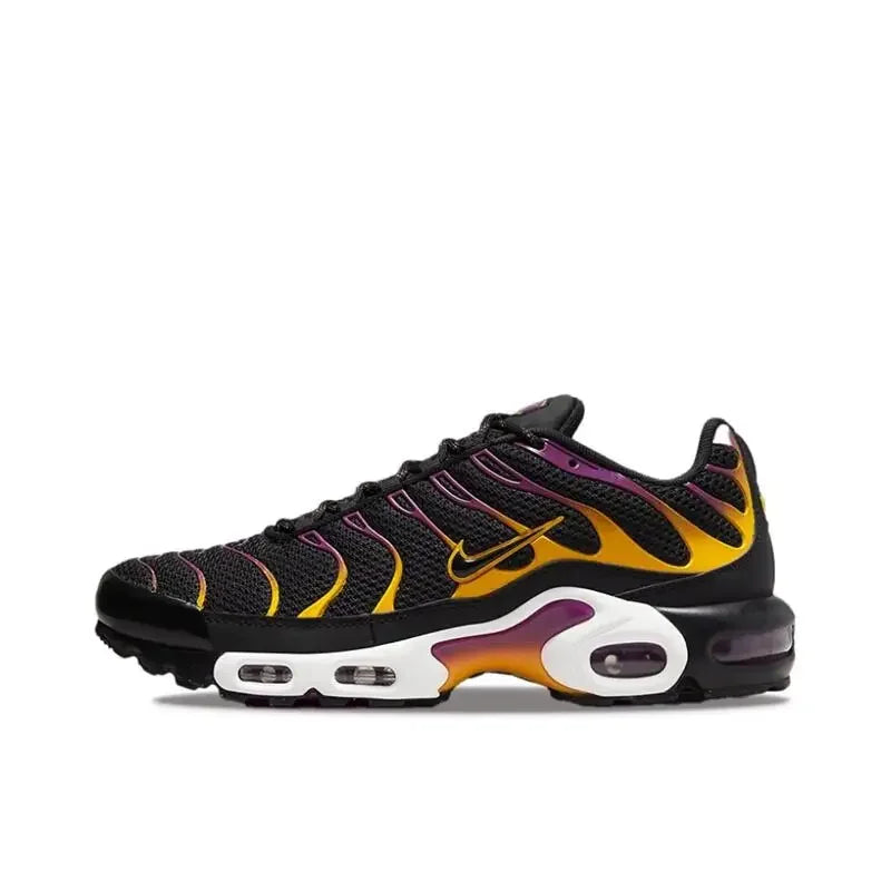 Nike Air Max Plus, chaussures de sport pour hommes, modèle noir et violet, en tissu respirant, avec amorti, pour l'entraînement, DX2663-001.