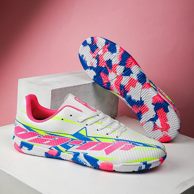 Nouvelles chaussures de football pour hommes, baskets de match, chaussures de soccer antidérapantes, chaussures de sport pour terrain gazonné, chaussures d'entraînement professionnelles, ultra-légères, unisexes.