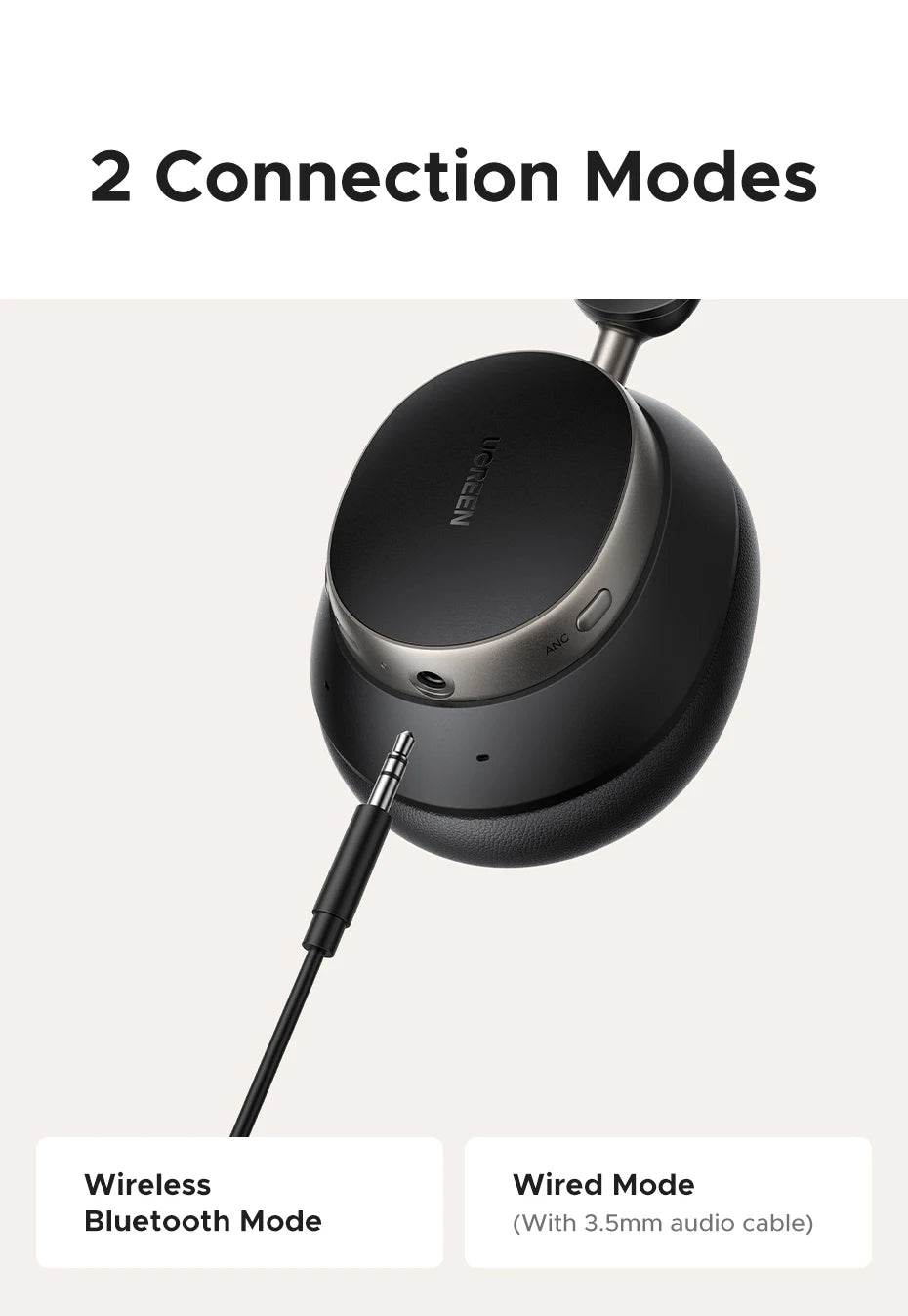 UGREEN Studio Pro Wireless Headphones 48dB ANC Bluetooth 6.0 Hi-Res LDAC Over Ear Headset with 120H Battery