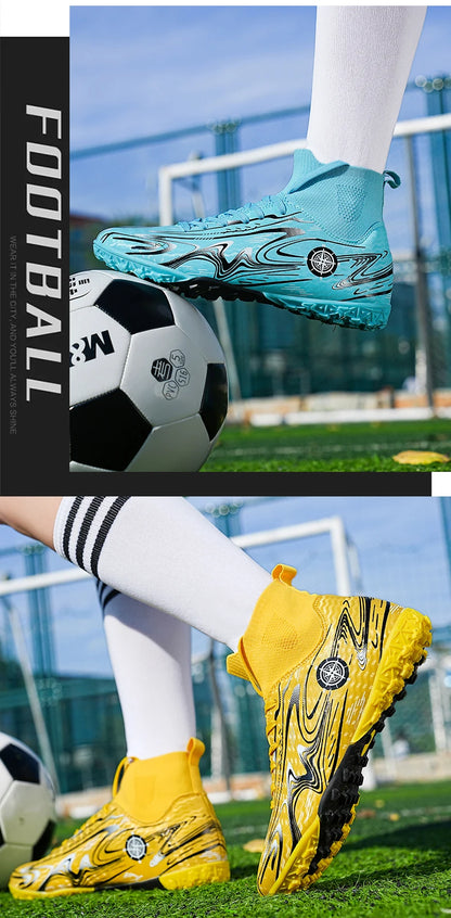 Men Professional Soccer Cleats Football Boots Studs Non Slip Breathable Training Boys Match Sneakers Comfortable for Grass Turf