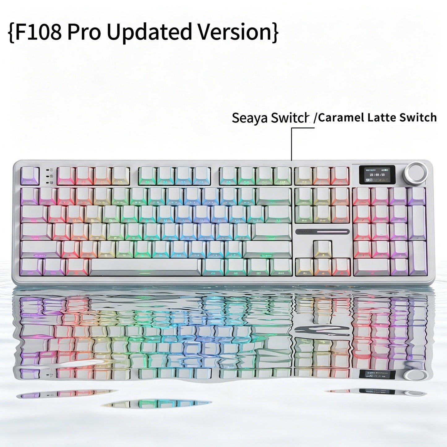 Teclado Mecânico AULA F108 PRO Personalizado Layout 100% Retroiluminação RGB Sem Fios Bluetooth Interruptores Hi-Fi Teclado Gaming