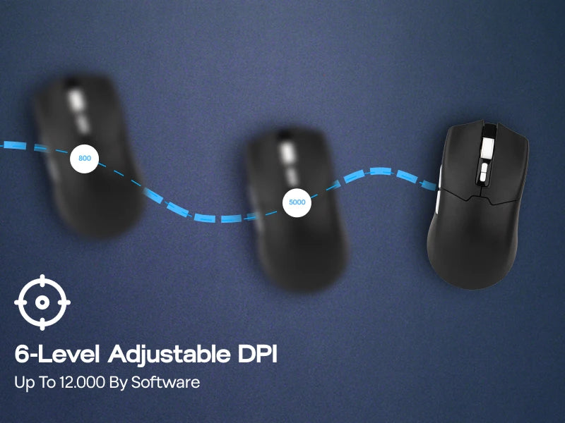 EPOMAKER Click Lite kabelgebundene/BT/2.4GHz kabellose Gaming-Maus mit PAW3311-Sensor, 800 bis 24000 DPI und 500mAh Akku für PC/Mac/Linux