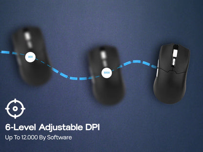 EPOMAKER Click Lite kabelgebundene/BT/2.4GHz kabellose Gaming-Maus mit PAW3311-Sensor, 800 bis 24000 DPI und 500mAh Akku für PC/Mac/Linux