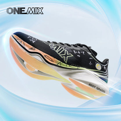 ONEMIX New Nylon Carbon Board Marathon Running Racing Shoes Shock-Absorbing Professional Stable Support Ultra-Light Rebound Sneakers