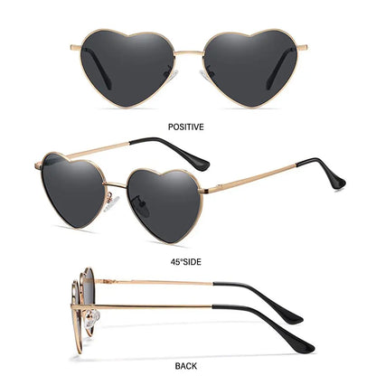 Heart-Shaped Sunglasses Heart Sun Glasses Shades Vintage 90s Glasses UV400 Protection Metal Frame Sunglasses Fancy Accessories
