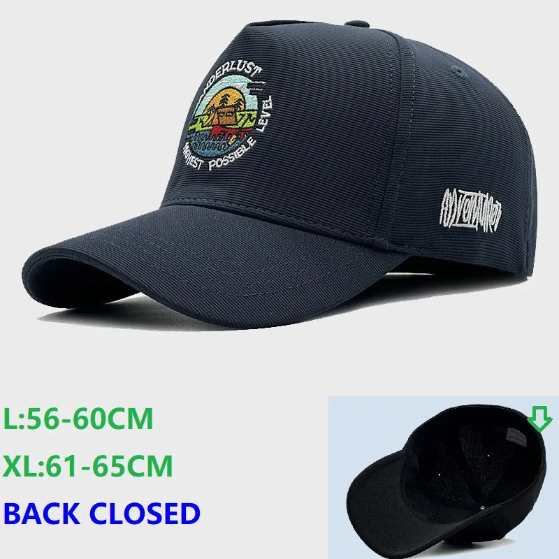 Big Size Closed Back Baseball Caps Mesh Breathable Trucker Caps for Big Heads Men Extra Large Head High Top Sports Cap 60cm 65cm