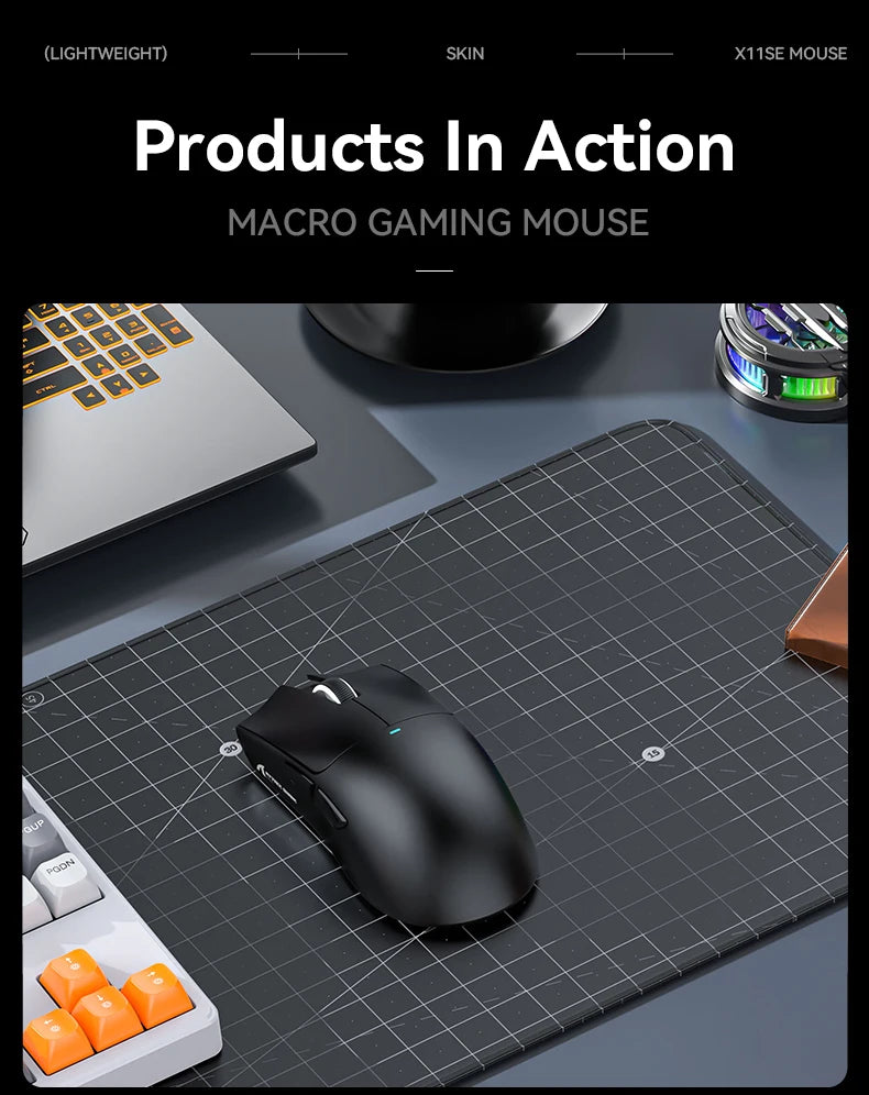 ATTACK SHARK X11SE Wireless Gaming Mouse, Tri-Mode Superlight Mouse with PAW3311 Sensor, 22000 DPI, 63g Ultra-Light RGB Gaming Mouse for PC, Laptop & Esports