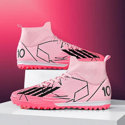 Nouvelles chaussures de football pour hommes, ultralégères, pour intérieur et extérieur, de haute qualité, à haute cheville, antidérapantes, chaussures de sport, futsal antidérapantes