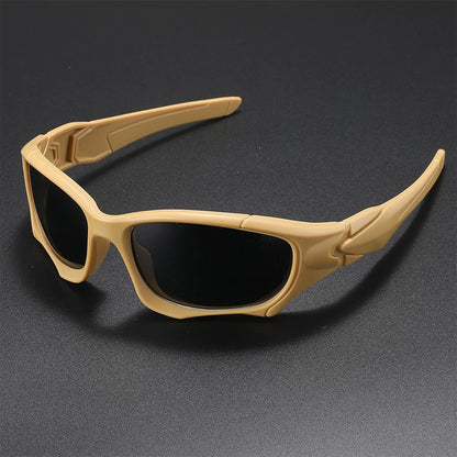 Outdoor Sports Polarized Sunglasses Men Curve Cutting Frame Stress-Resistant Lens Shield Sun Glasses Wome