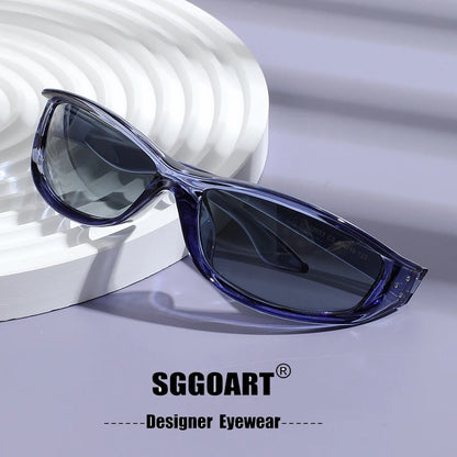 Rivets Y2K Sports Punk Sunglasses Women Designer Rectangle Goggle Men Luxury Sun Glasses UV400 Driving Cycling Fashion Eyewear