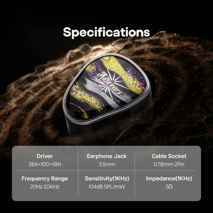 Linsoul Kiwi Ears Étude HiFi IEM Earphones Beryllium DD + 3BA Hybrid Wired Earbuds with KVT Vibration Transducer Precision Tuning