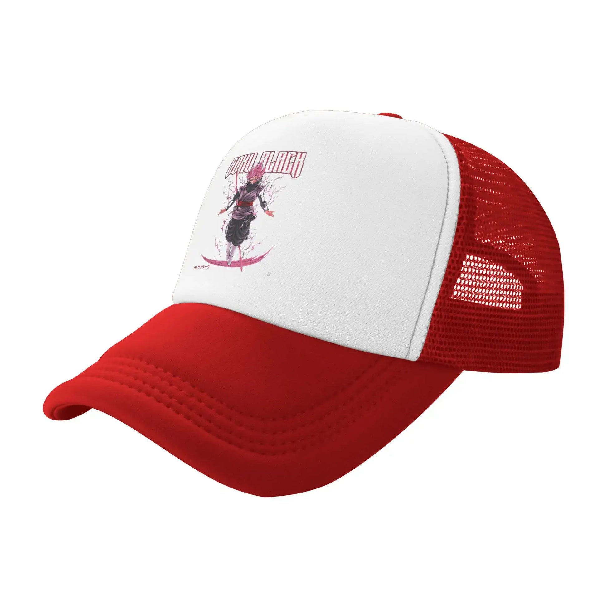 Dragon Ball Black Goku Trucker Cap Men Women Hat Sun Hat Sports Cap Adjustable Polyester Mesh Baseball Cap Summer, produit gaming premium Fraquane