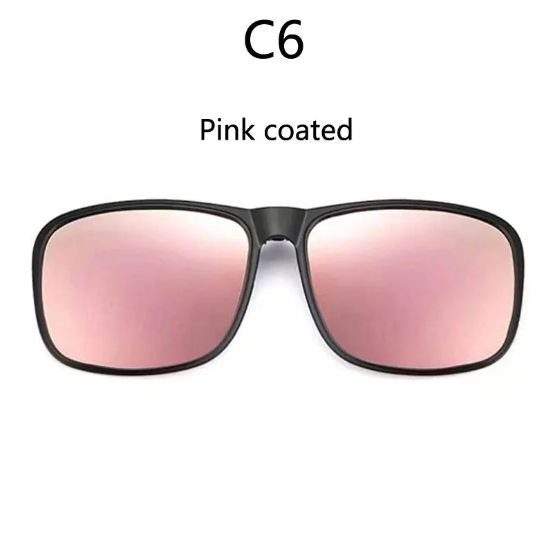 BOYSEEN Polarized Flip Clip Sunglasses Driving Dark UV400 Photochromic Anti Glare Lens Sun Glasses Car Driver Vintage Square