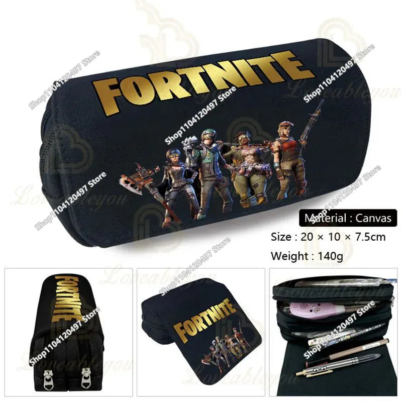 Victory Royale Student Boys Girls Fortnite Capacity Pencil Stationery Case Peely Llama Hero Children's Pen Box Kids Teen Bags