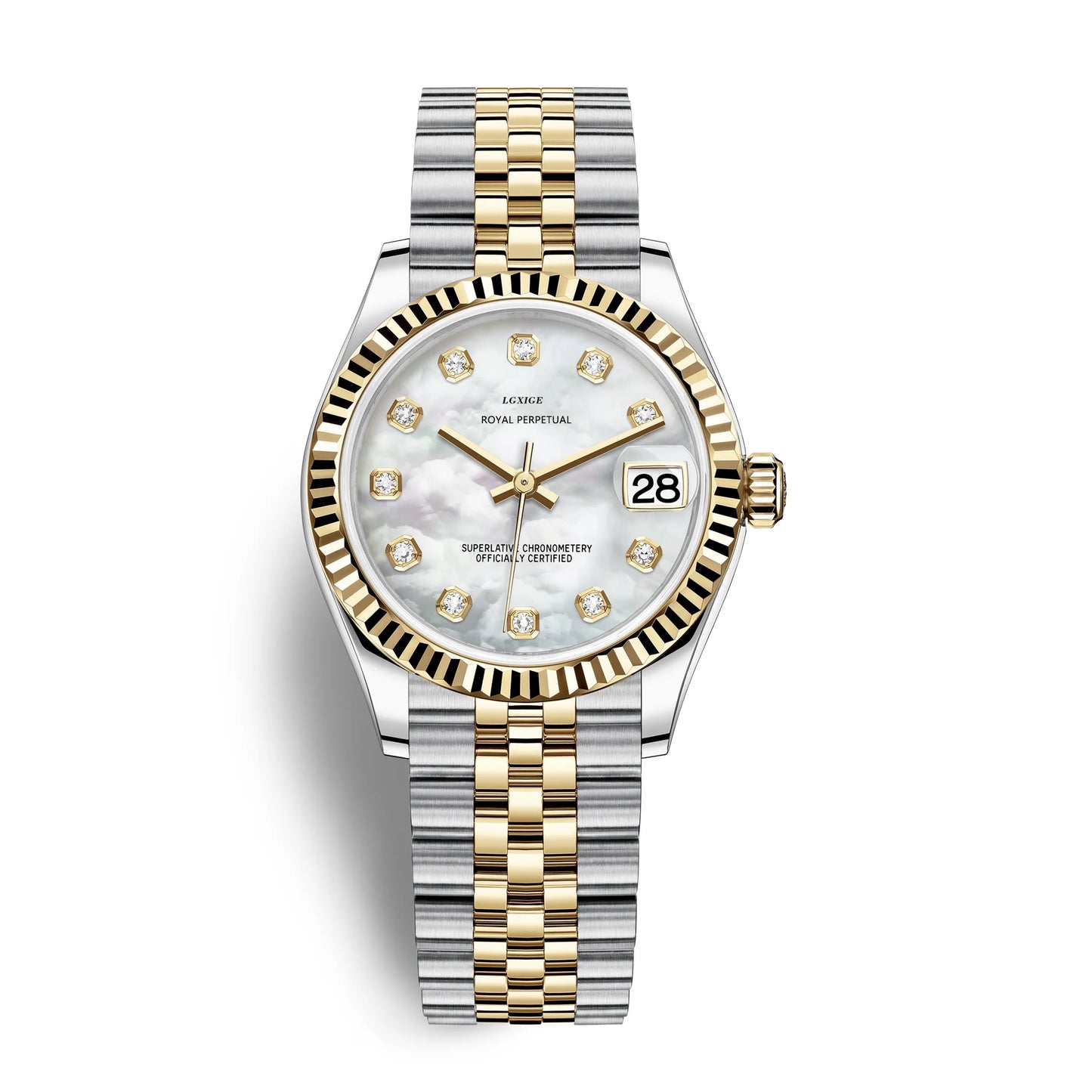 LGXIGE Quartz Elegant Dress Wristwatch Luxury Stainless Steel Waterproof Watch For Women Date Display Original Woman Wrist Watch