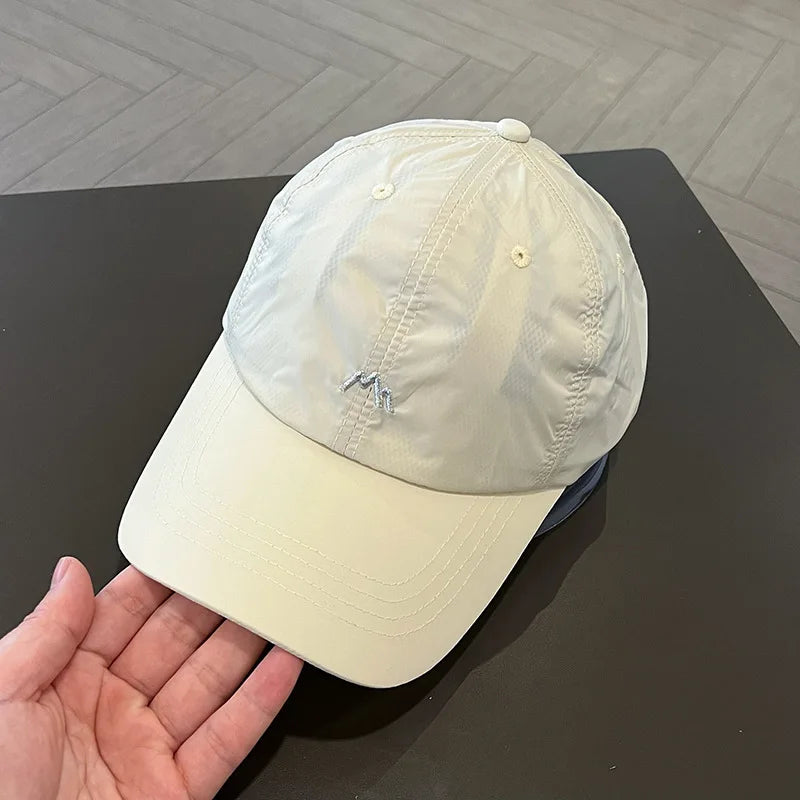 Pălărie de vară cu broderie, cu uscare rapidă; șapcă de baseball de primăvară și toamnă, cu protecție solară, pentru activități în aer liber, cu vizieră sportivă reglabilă