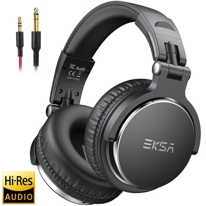 OneOdio EKSA P100 Professional Studio Headphones Wired HiFi Over Ear DJ Monitor Headphones with 50mm Driver, Mic, 3.5mm/6.35mm Audio Cable