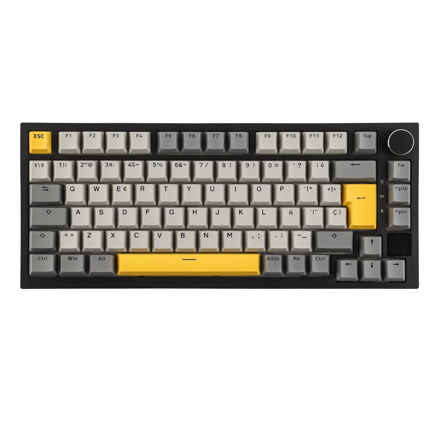 Teclado mecânico ISO-ES EPOMAKER X AJAZZ AK820 PRO 75% com layout espanhol, com fios/2.4GHz/BT, ecrã e botão rotativo para PC/Mac
