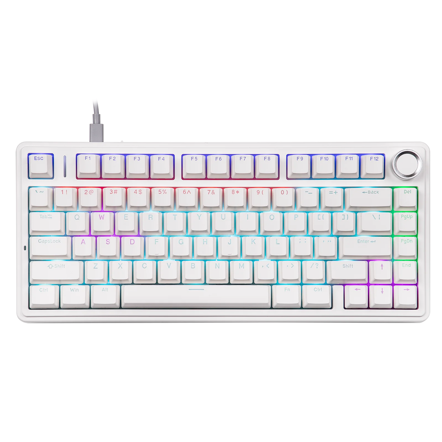 Teclado mecânico EPOMAKER x AULA F75 com fio, 75%, layout ANSI US, gasket, hot-swap, para Mac/WIN/Android, com botão rotativo