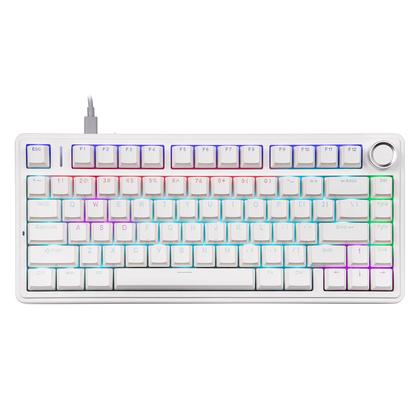 Teclado mecânico EPOMAKER x AULA F75 com fio, 75%, layout ANSI US, gasket, hot-swap, para Mac/WIN/Android, com botão rotativo