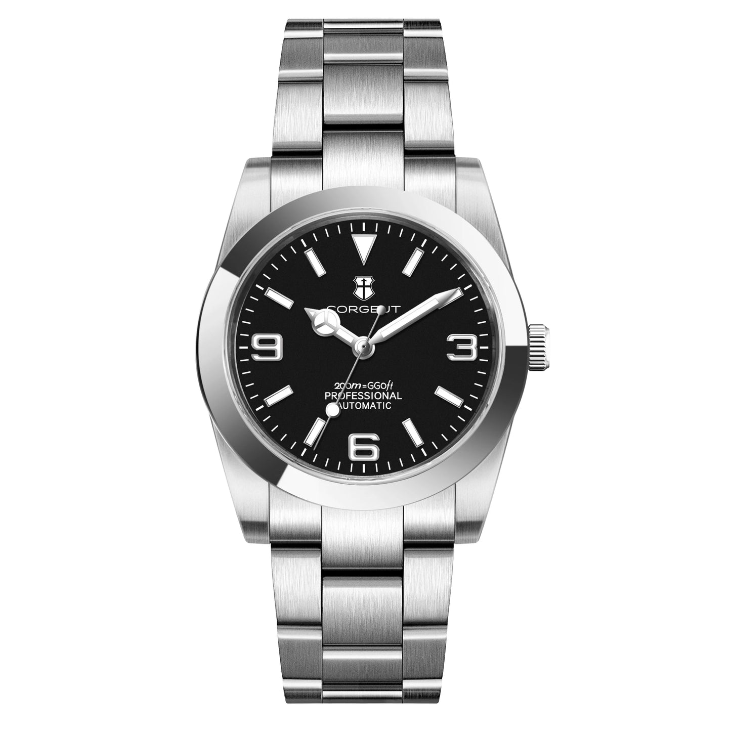 36/39mm Corgeut Luxury NH35 Miyota8215 Automatic Mechanical Wristwatches Numbers Men Watch Sapphire Crystal 10bars Reloj Hombre