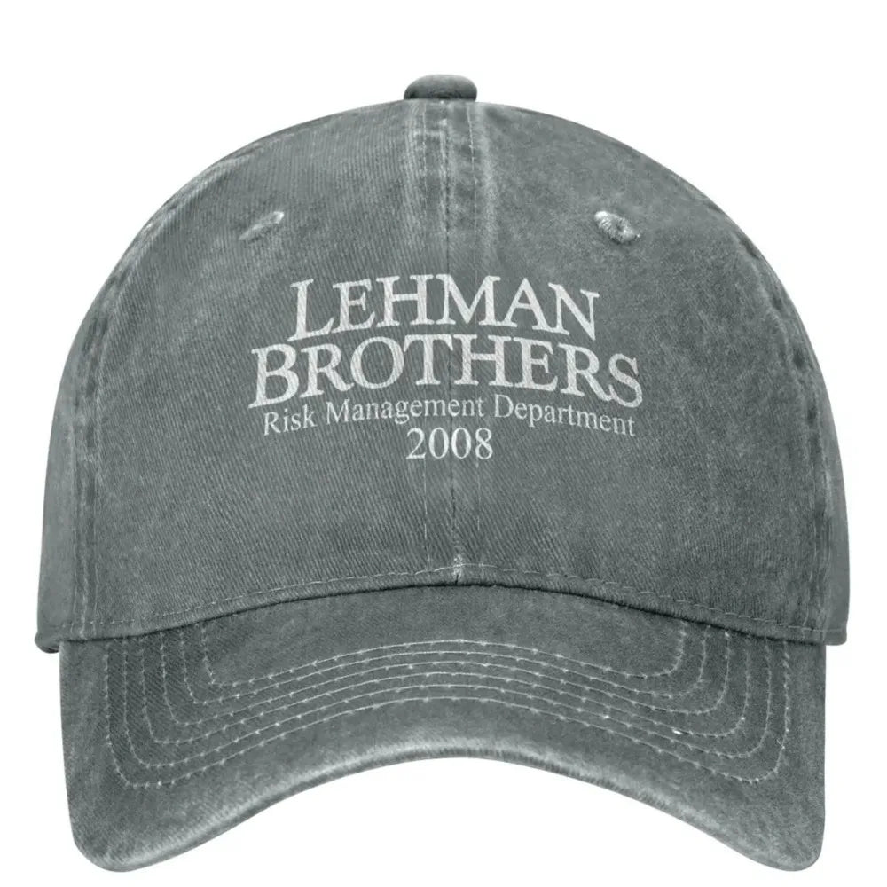 Czapka z daszkiem Lehman Brothers Risk Management – upadłość banku – czapka typu trucker – czapka tenisowa – czapka typu snapback – czapki baseballowe dla kobiet