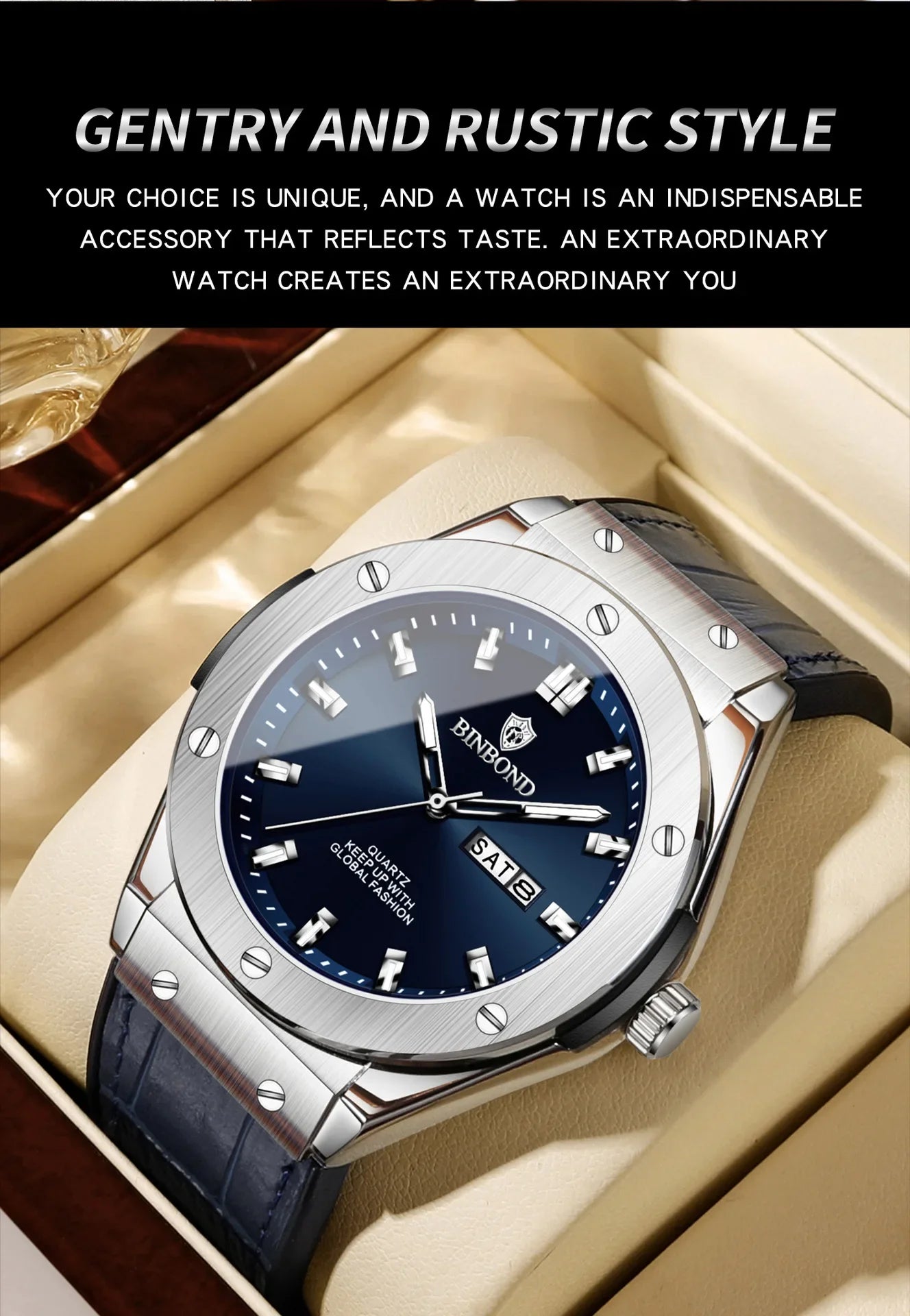 Man New Casual Business Leather Clock Men Luxury Watch Automatic Watches Mens Top Fashion Quartz Wristwatches Relojes De Hombre