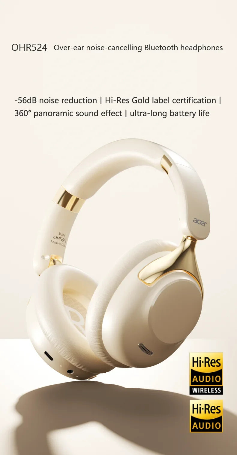 Acer ANC Wireless Bluetooth Headphones 360° Surround Sound Headsets Gamer Sports Earphones Noise Reduction with HD Mic OHR524