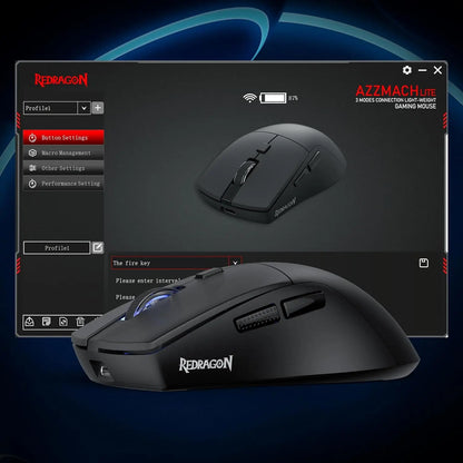 Redragon M618 LIT Wireless Gaming Mouse, 10000 DPI Ergonomic Wireless Gaming Mouse with Bluetooth, 2.4GHz, 6 Programmable Buttons