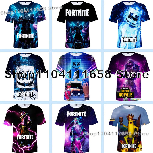 Summer T-shirt Raven Ultima Knight F-Fortnite T Shirt 3D Print Banana Peely Men's Tee Battle Royale Game Tops Birthday Gifts