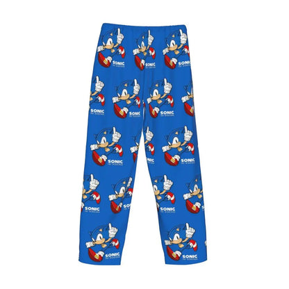 Custom Print Men's Soniced Pajama Pants Hedgehog Game Sleepwear Sleep Lounge Bottoms with Pockets