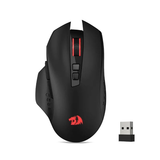 Mouse Gaming Wireless Redragon M656 Gainer, 4000 DPI, Mouse Gamer Wireless 2.4Ghz con 5 livelli DPI, 7 pulsanti macro, retroilluminazione LED rossa