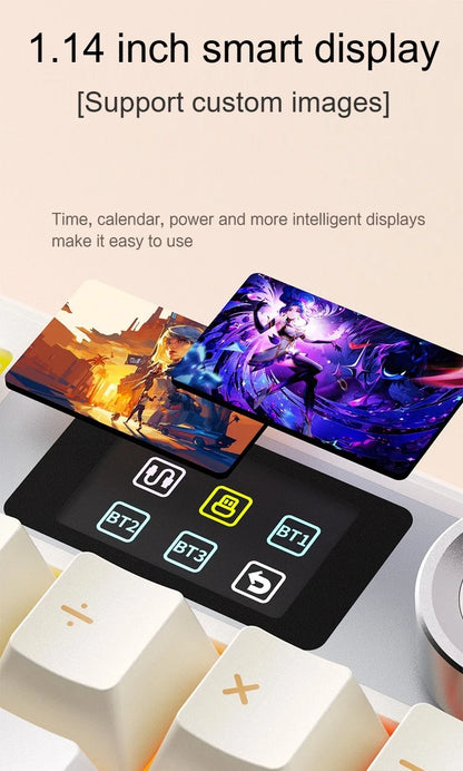 Teclado Mecânico AULA F108 PRO Personalizado Layout 100% Retroiluminação RGB Sem Fios Bluetooth Interruptores Hi-Fi Teclado Gaming