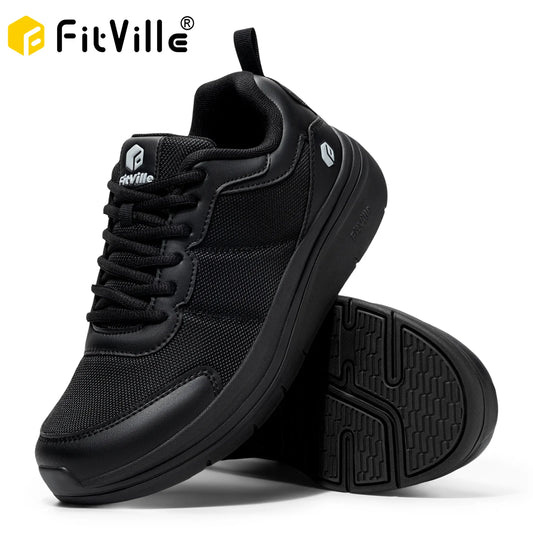 Scarpe da camminata FitVille da uomo, larghezza ampia, massima ammortizzazione, sneakers sportive leggere per alleviare il dolore da fascite plantare