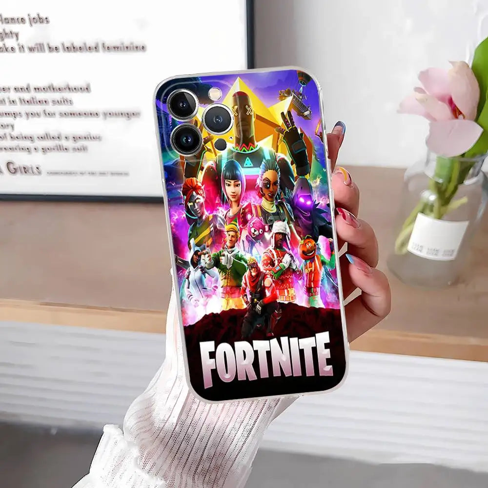 F-Fortnites-Cools Phone Case For iPhone 17, 16, 15, 14, 13, 12, 11 Pro Max Plus Soft Cover Personalized DIY