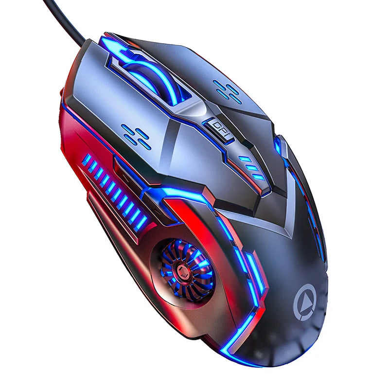 G5 žični gaming miš sa šarenim pozadinskim osvjetljenjem, 6 tipki, tihi miš, 4 brzine, 3200 DPI, RGB gaming miš za računalo i prijenosno računalo
