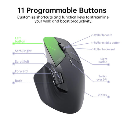 Rapoo MT760L/MT760M vícerežimová dobíjecí bezdrátová myš, ergonomická, 4000 DPI, podpora až 4 zařízení, Bluetooth myš