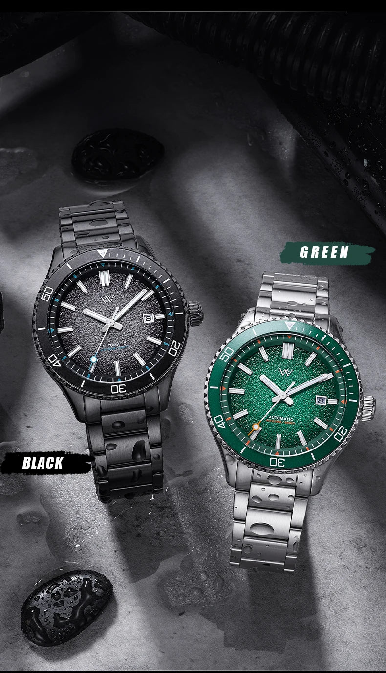 WM Watch Automatic Mechanical Dive Watch Man MIYOTA 8215 Waterproof Stainless Steel Sapphire Welly Merck Diving Watches WM046