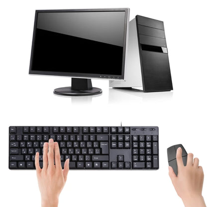 Teclado ergonómico USB para PC, teclado russo / teclado inglês, DropShipping