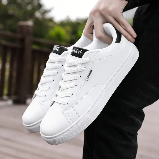 Scarpe casual da skateboard da uomo, scarpe bianche per il tempo libero all’aperto, sneakers traspiranti da camminata, scarpe basse, scarpe da uomo 39-48