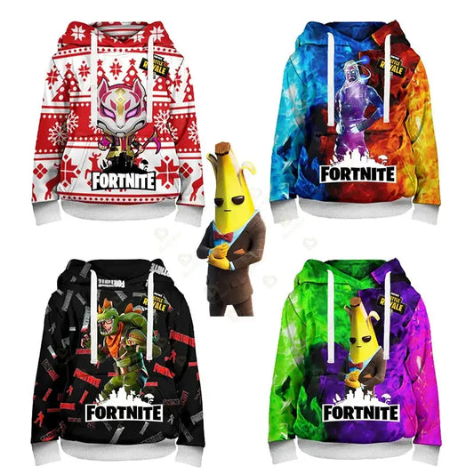 Bluza z kapturem Fortnite męska, modna bluza z nadrukiem 3D, bluzy z kapturem Battle Game dla chłopców i dziewcząt, hip-hop, męska casualowa odzież wierzchnia