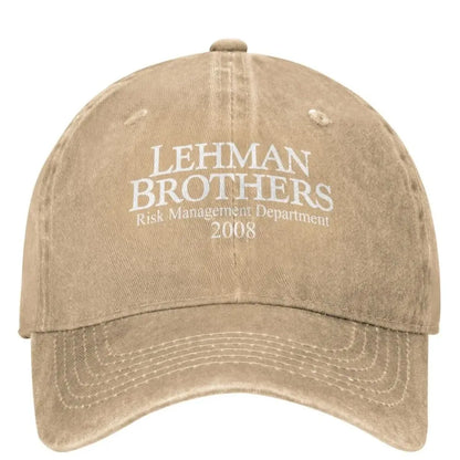 Czapka z daszkiem Lehman Brothers Risk Management – upadłość banku – czapka typu trucker – czapka tenisowa – czapka typu snapback – czapki baseballowe dla kobiet