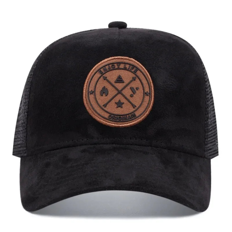 Unisex Fashion Cap ENJOY LIFE Letter Patch Baseball Caps Men Women Suede Trucker Hat