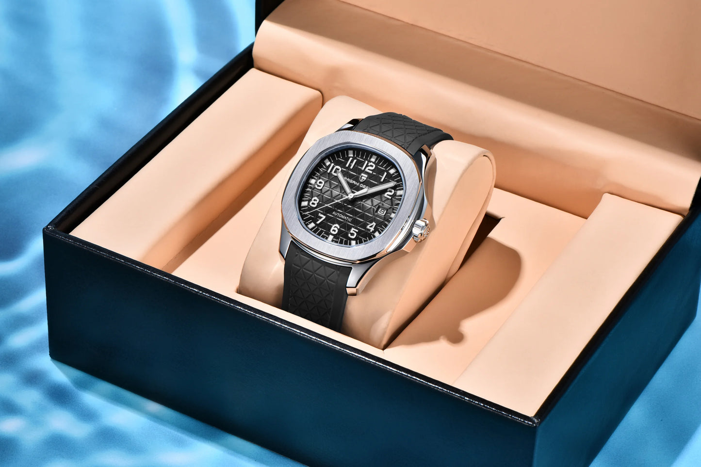 PAGANI DESIGN 2026 New Men's Watches Rose Gold Top Luxury  Automatic Watch For Men Barrel dial Steel Mechanical Wristwatch Men