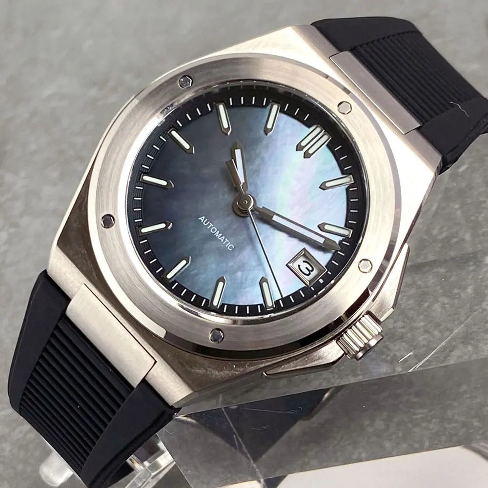 Tandorio 200M Diving 40mm Black White Shell Dial Lume NH35Automatic Men Watch Sapphire Glass Stainless Steel Bracelet 2025