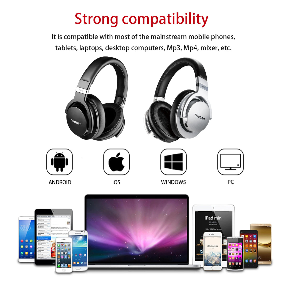 Takstar PRO82 Professional Monitor Headphones – HiFi Stereo Wired Studio Headset for Recording, Gaming & Bass Adjustable Precision Sound